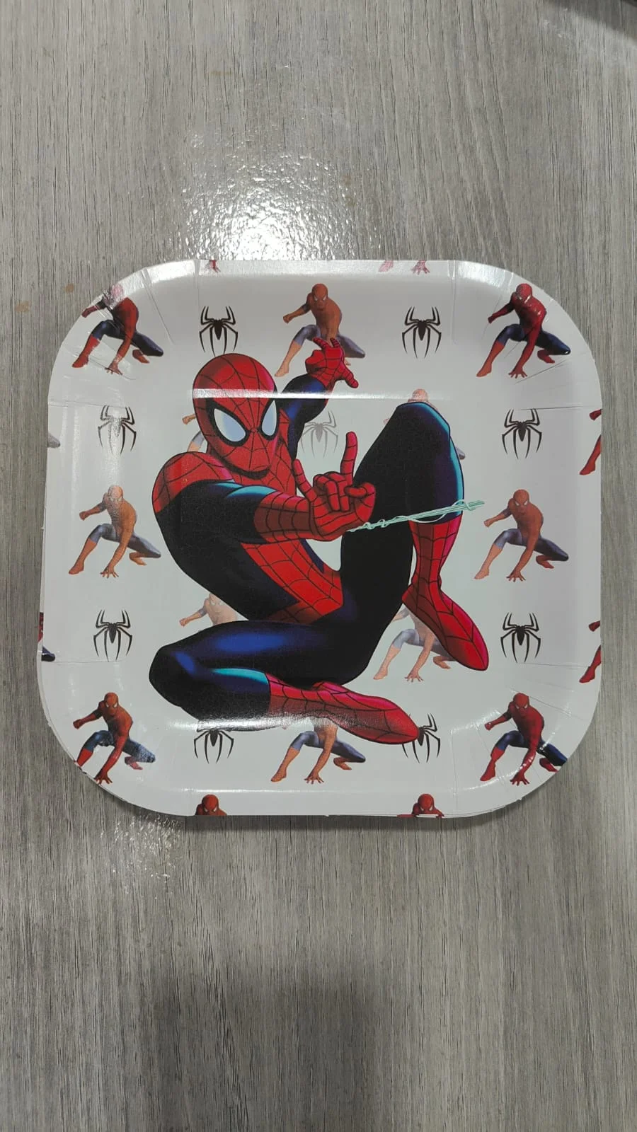 طبق كرتون مربعة شكل سبايدر مان 10 اطباق Spiderman square plate